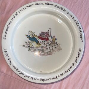 Vintage Wedgewood Peter Rabbit porridge bowl / plate. Like New